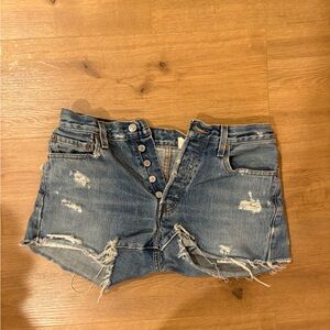 Distressed LEVIS Denim Women Shorts